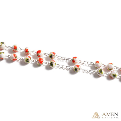 Poppy Ceramic Rosary Amen Artisan