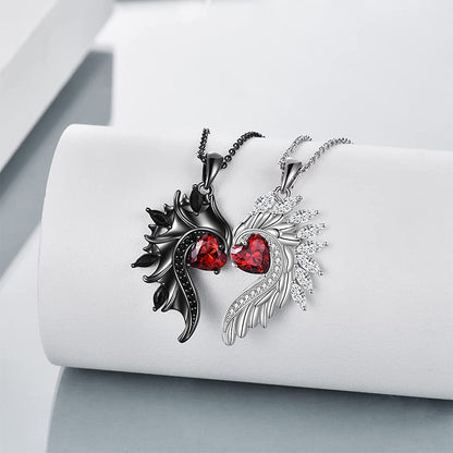 Angel & Demon Wings Couple Pendant Necklace Amen Artisan