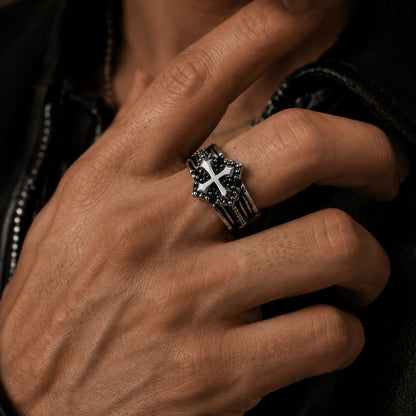 Adjustable Vintage Cross Ring