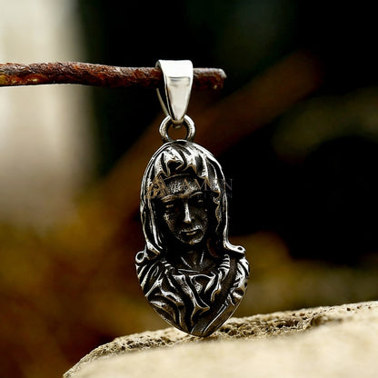 Virgin Mary Icon Pendant Necklace Amen Artisan