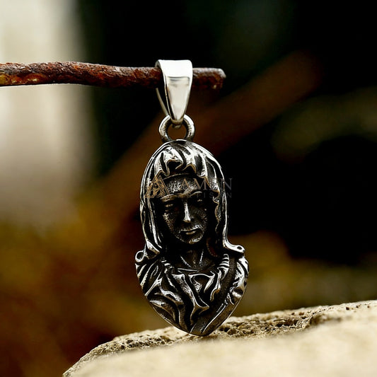 Virgin Mary Icon Pendant Necklace Amen Artisan
