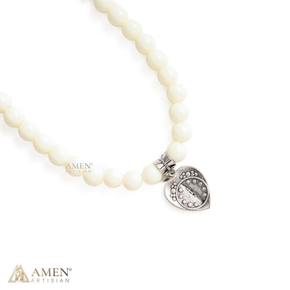 Convertible Miraculous Medal Beaded Bracelet & Necklace