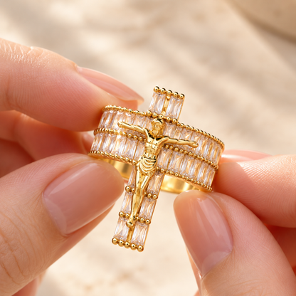 Radiant Crucifix Ring — Let Your Faith Shine