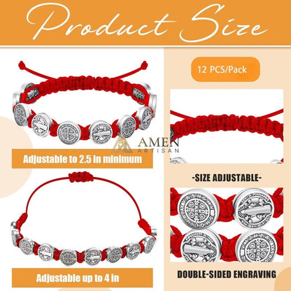 Saint Benedict Braided Cord Bracelet  Amen Artisan