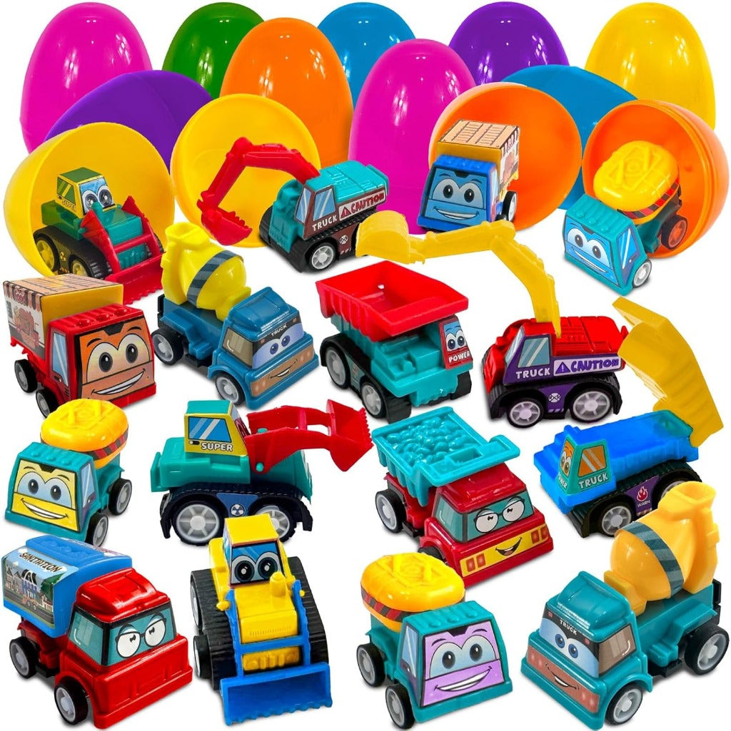Prefilled Easter Eggs Colorful Easter Construction Truck Egg Set Amen Artisan