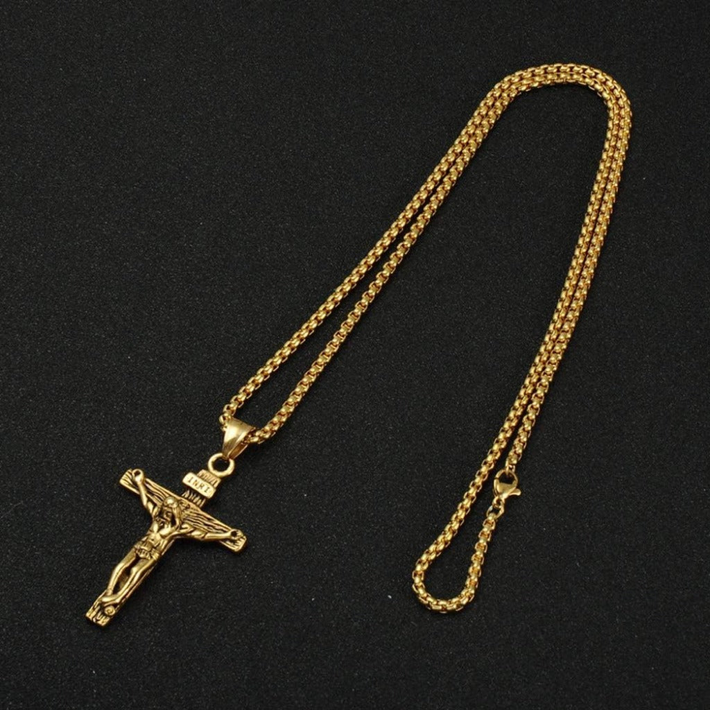 Vintage Crucifix Necklace Amen Artisan