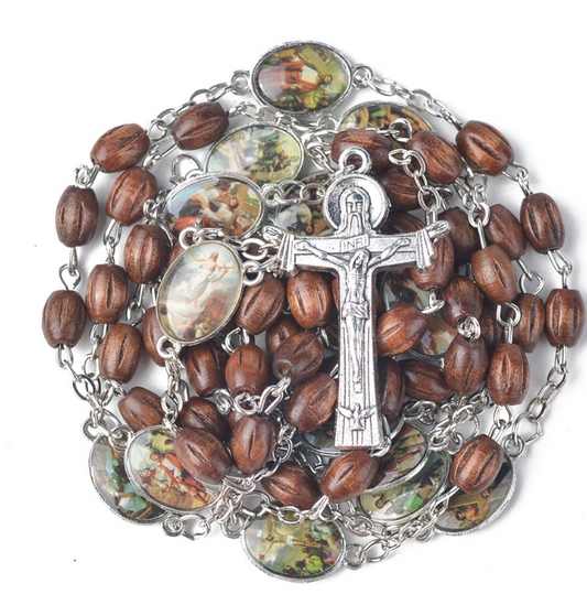 Natural Wood Beads Crucifix Rosary | Amen Artisan