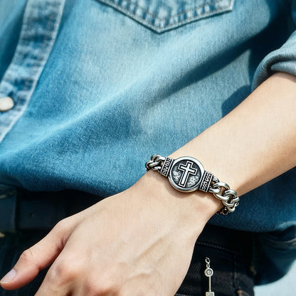 St. Benedict Medal Curb Chain Bracelet