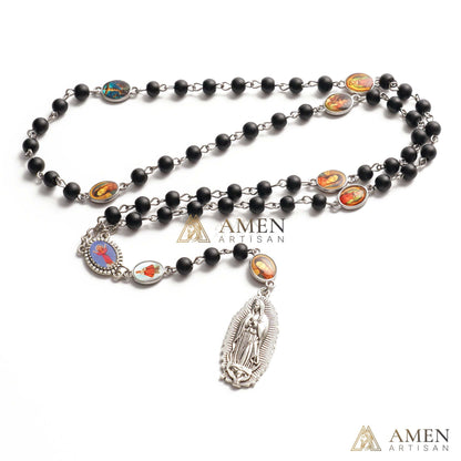 Black Onyx Chaplet of the Seven Sorrows of Mary Amen Artisan