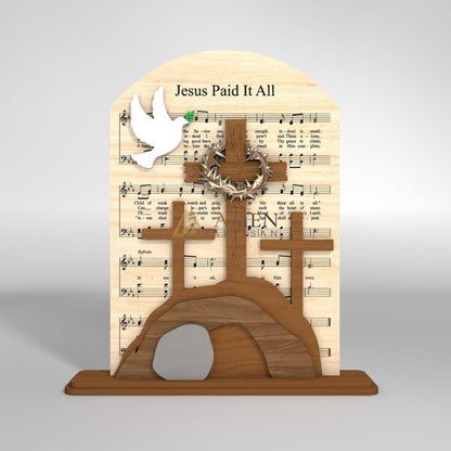 Easter Wooden Hymn Laser-Cut Figurine Amen Artisan