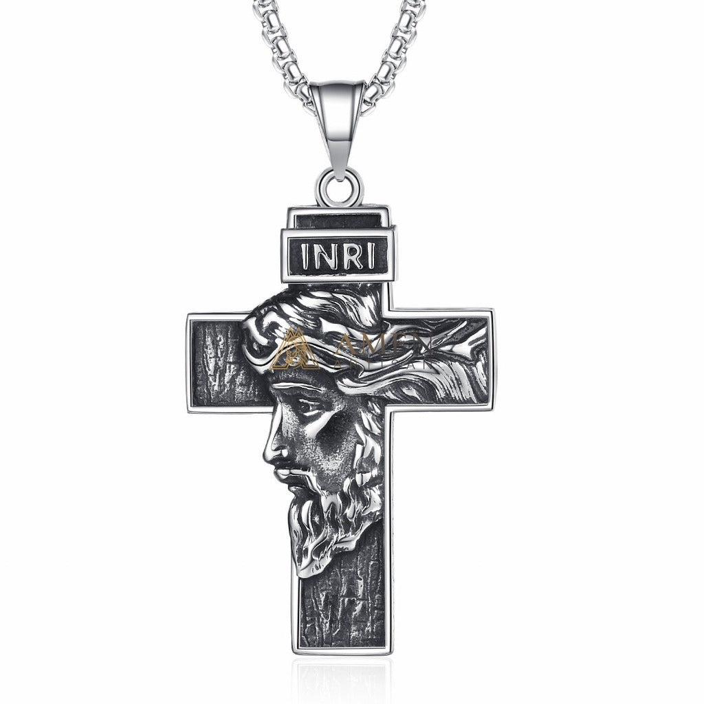 Jesus Cross Pendant Necklace Amen Artisan