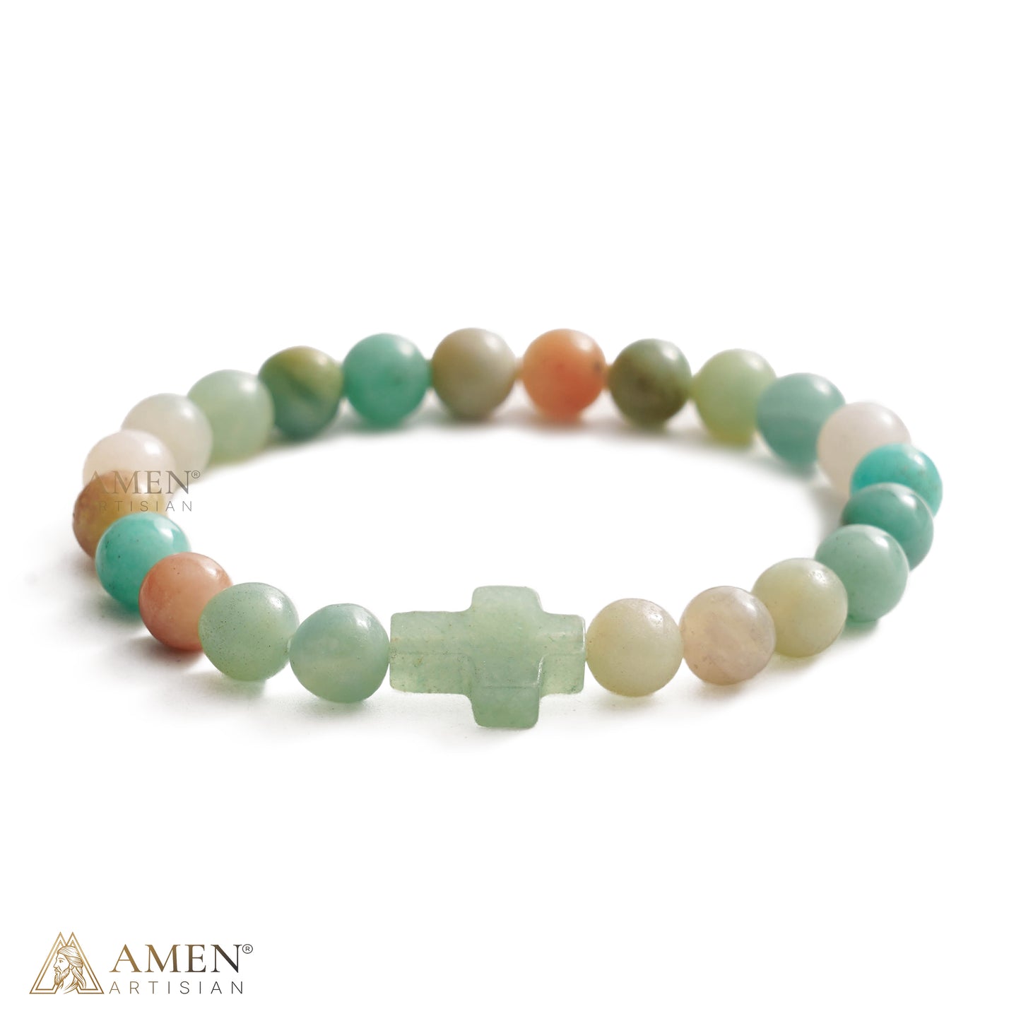 Natural Stone Cross Bracelet