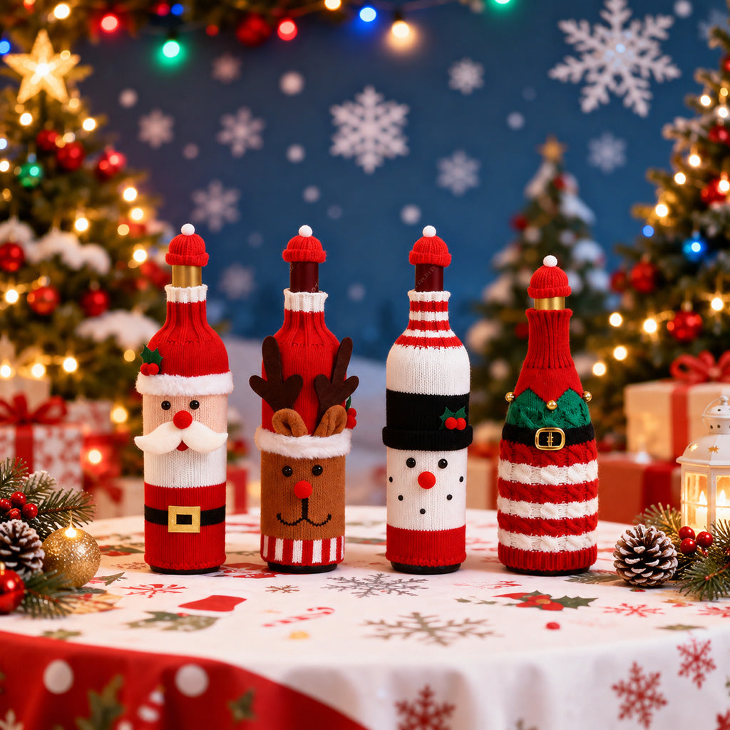 Santa Claus Christmas Bottle Cover