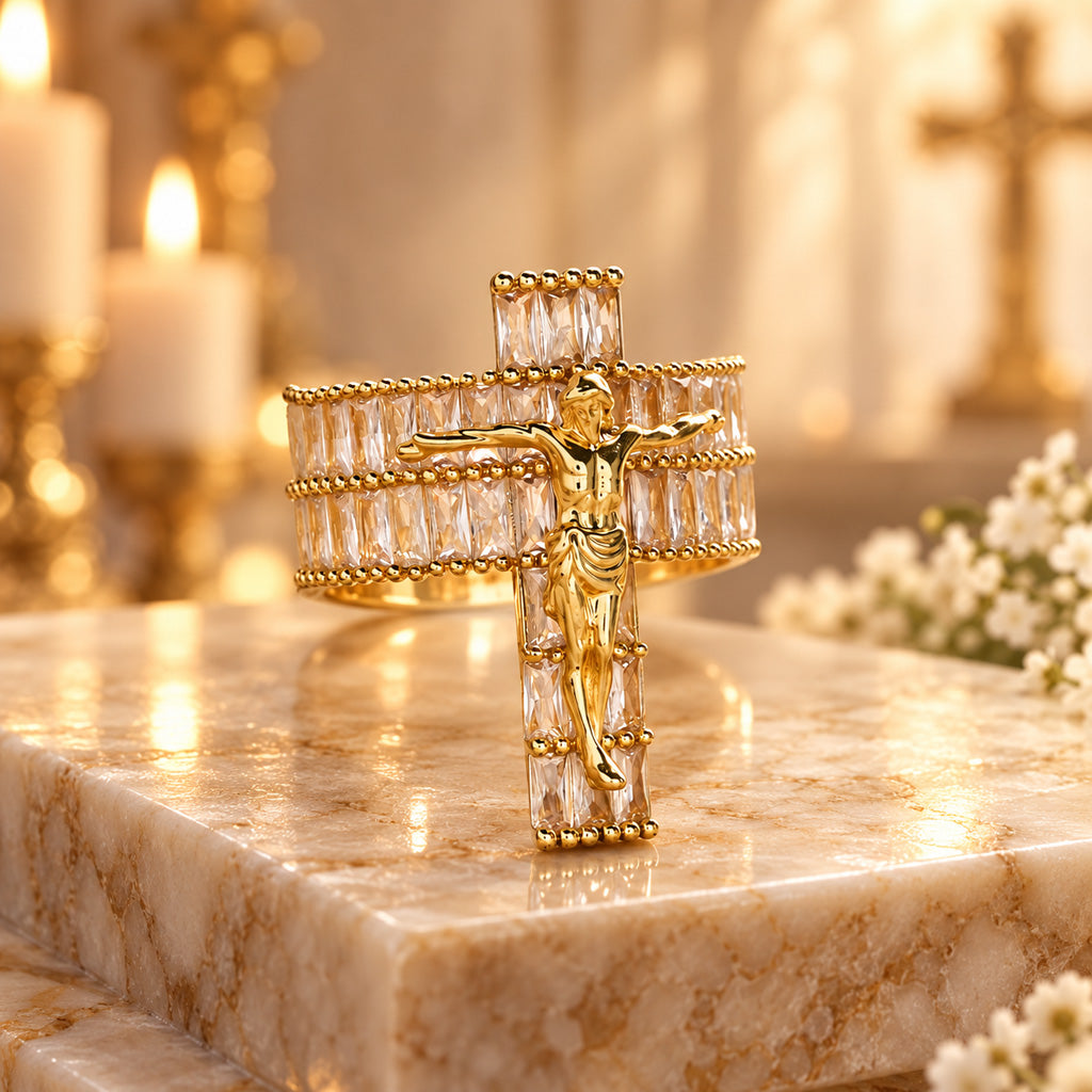 Radiant Crucifix Ring — Let Your Faith Shine