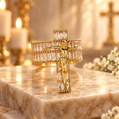Radiant Crucifix Ring — Let Your Faith Shine