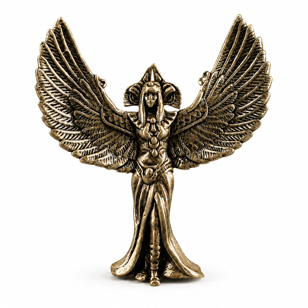 Handcrafted Solid Brass Guardian Angel Figurine - Protection, Peace & Blessing |  Amen Artisan