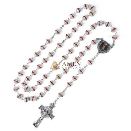 Alloy&Zirconia Bead Crucifix Rosary Amen Artisan