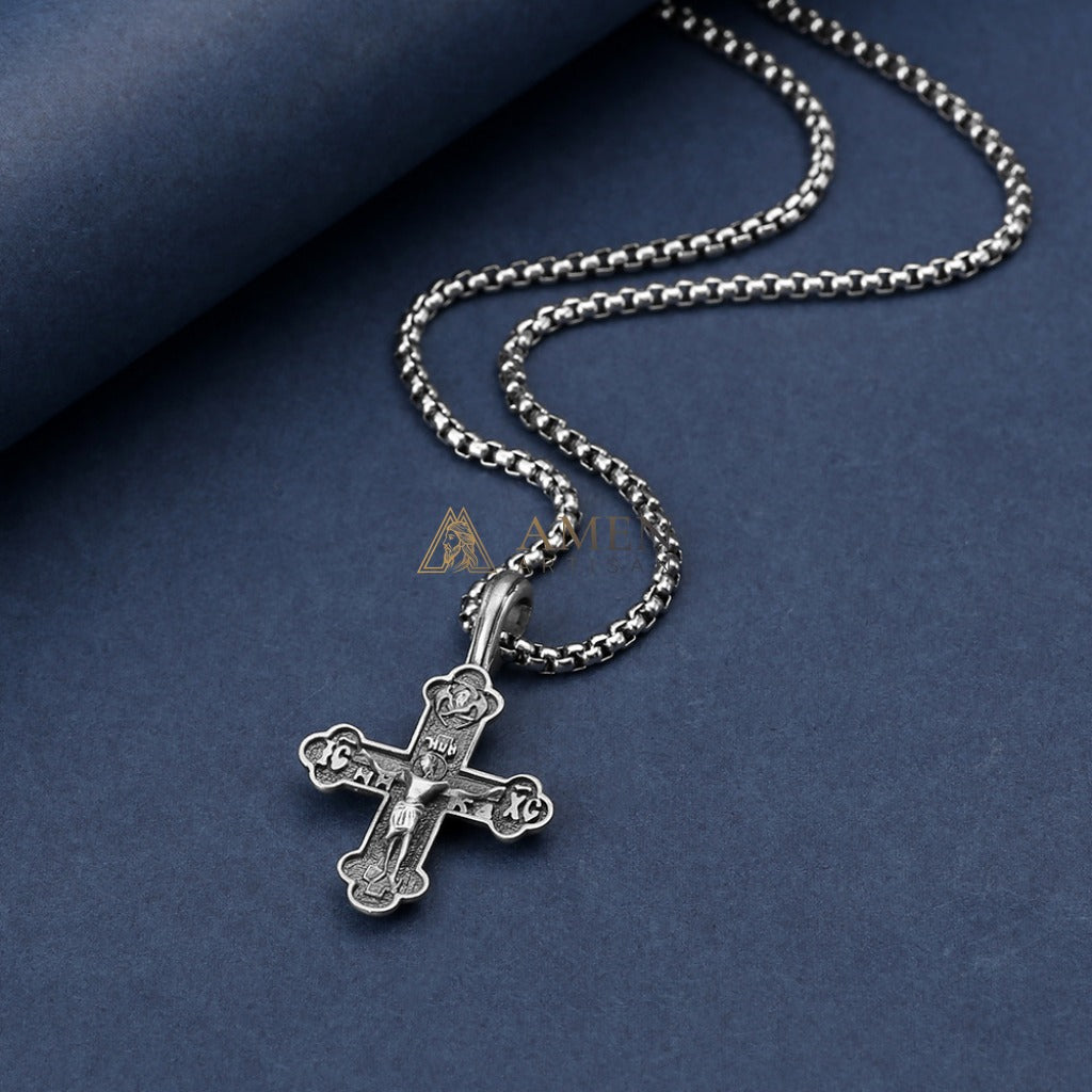 Orthodox Crucifix Pendant Necklace Amen Artisan