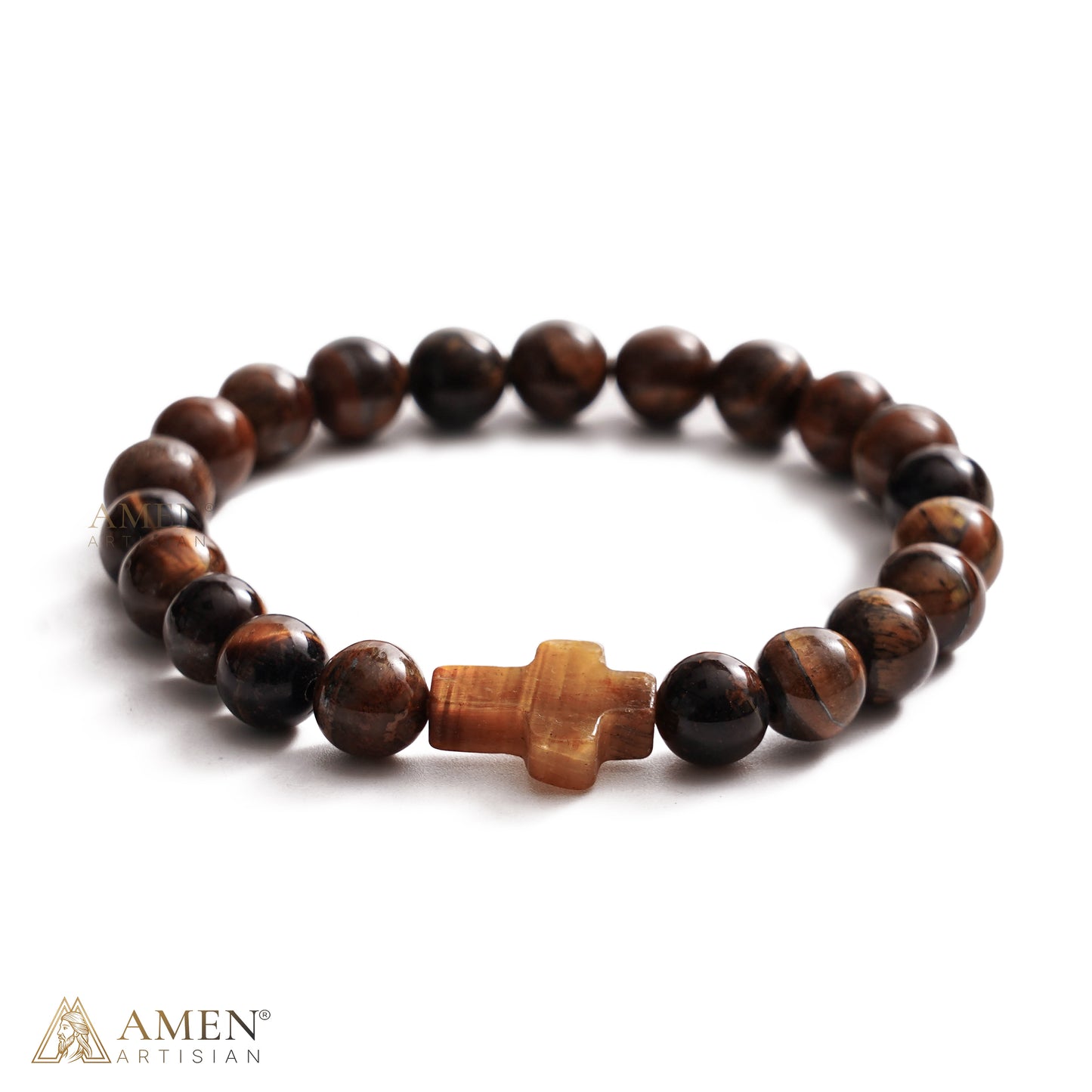Natural Stone Cross Bracelet