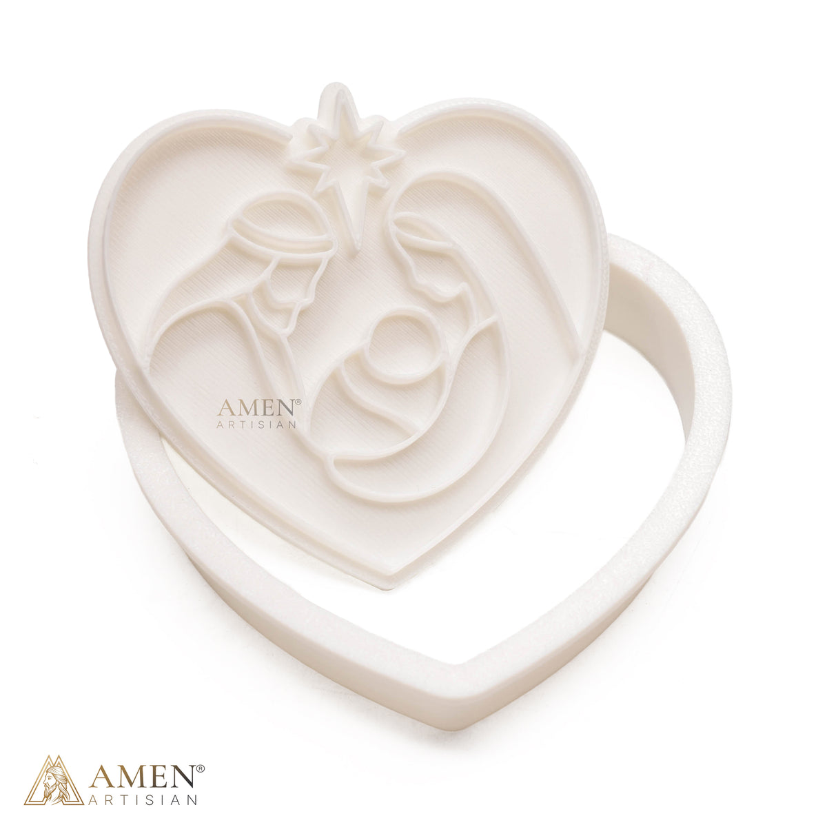 Nativity Heart Cookie Cutter & Embosser Set
