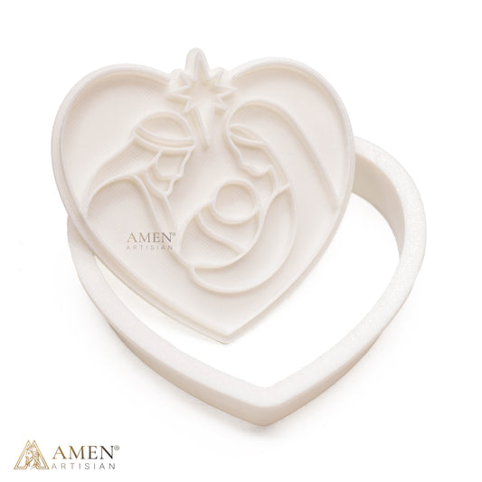 Nativity Heart Cookie Cutter & Embosser Set