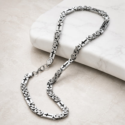 【DEAL TODAY】Two-Tone Cross Link Chain Necklace