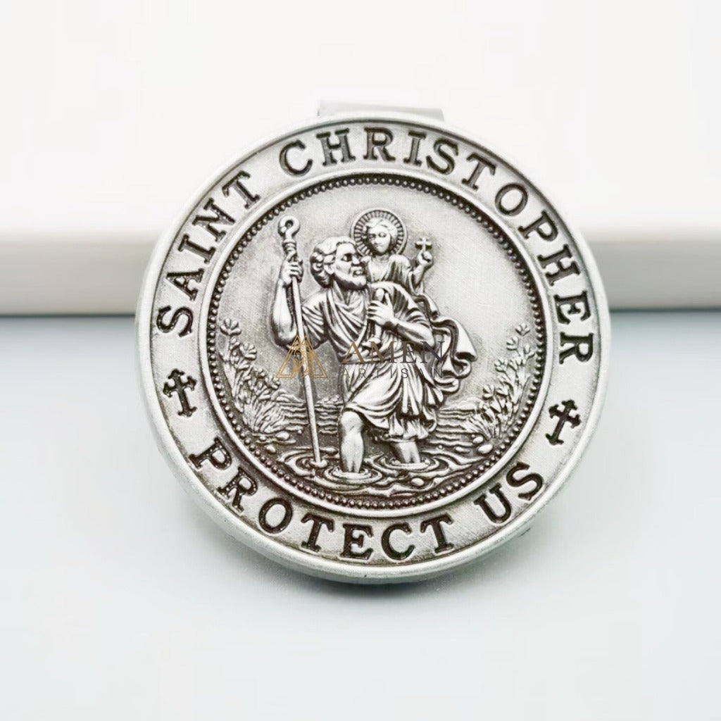 Saint Christopher Protector Car Visor Clip Amen Artisan