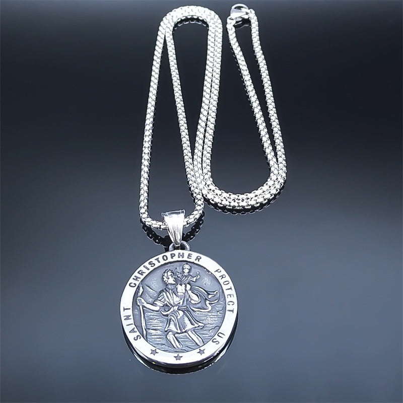 St. Christopher Traveler Medal Necklace