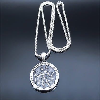 St. Christopher Traveler Medal Necklace