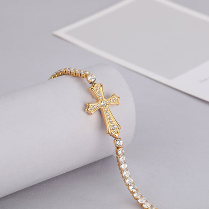 Faith Reminder Cross Bracelet with Adjustable Chain