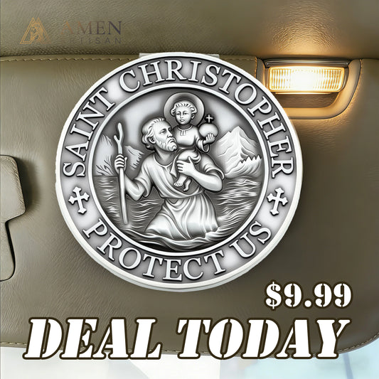 Saint Christopher Protector Car Visor Clip