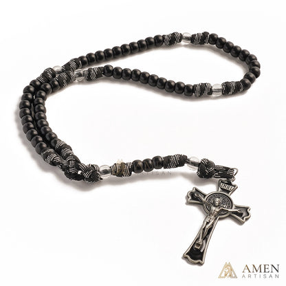 【Deal Today】Tactical Paracord Rosary — Matte Black Beads, Military-Grade Strength, Warrior’s Faith