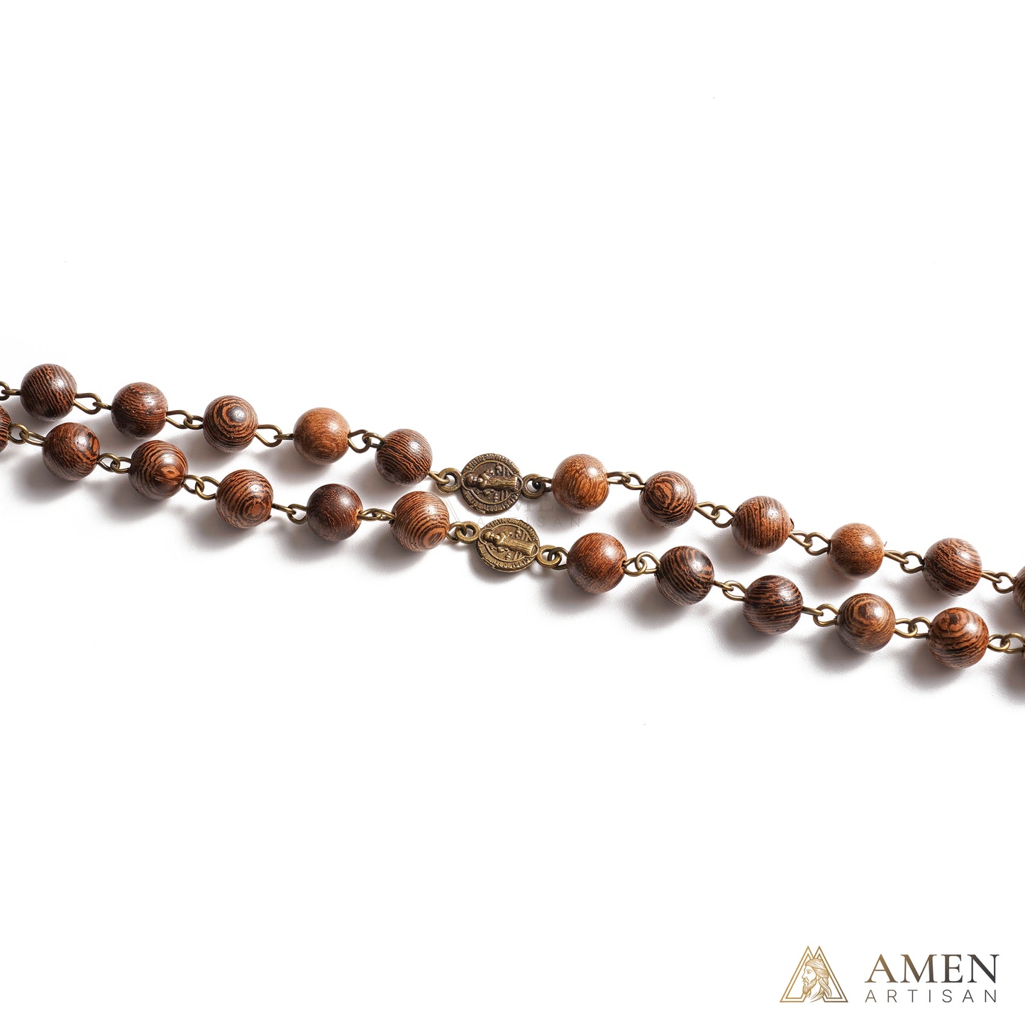 Antique-Style Seven Sorrows Wooden Rosary