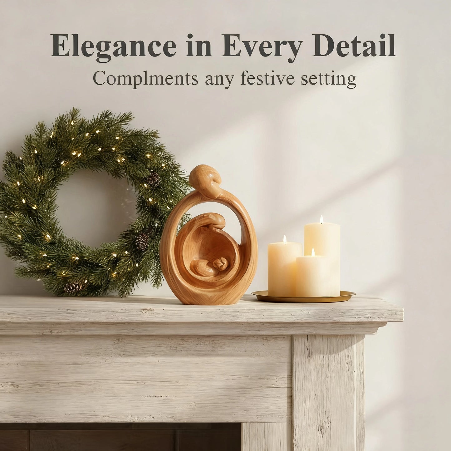 Holy Family Wooden Carving Amen Artisan