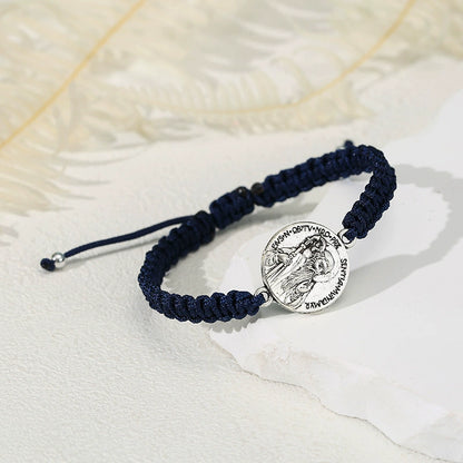 $0.99 Deal Jesus Portrait Pendant Braided Bracelet