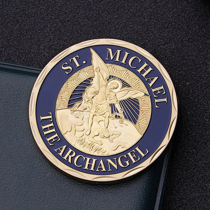 St Michael Shield Challenge Coin – Military & Police Thin Blue Line Tribute