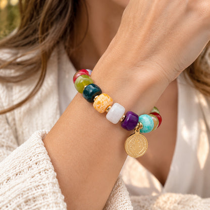 St. Benedict Multicolor Beaded Bracelet