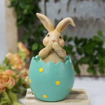 Easter Bunny Egg Statue Amen Artisan