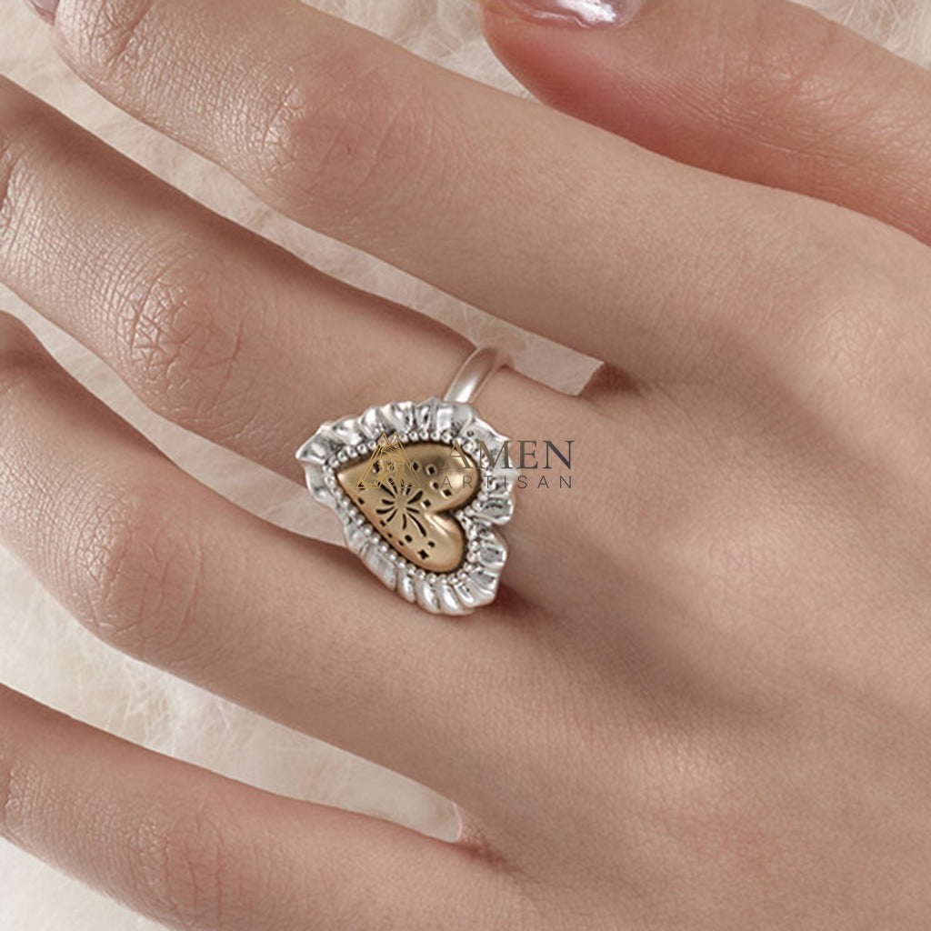 Sacred Heart Cutout Ring Amen Artisan