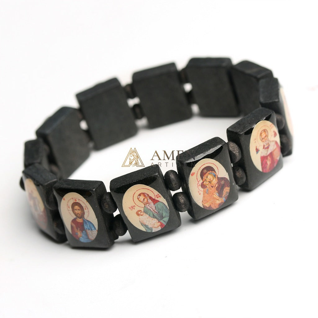 Holy Icon Wooden Plaque Bracelet Amen Artisan