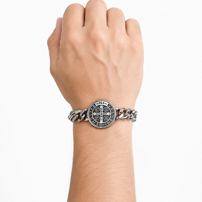 【DEAL TODAY】St. Benedict Medal Curb Chain Bracelet