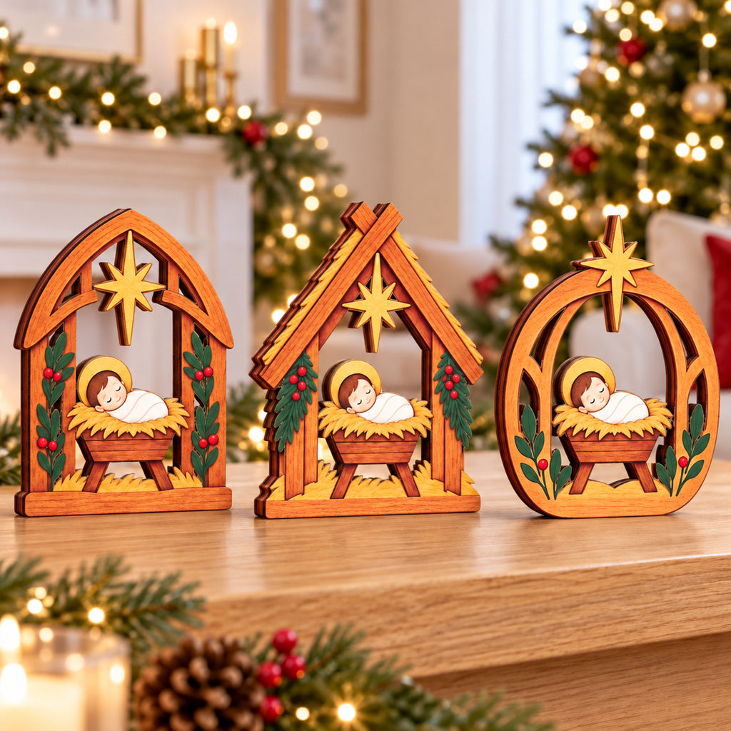 Christmas Nativity Manger Display
