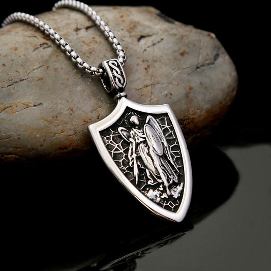 St. Michael the Archangel Shield Pendant Necklace