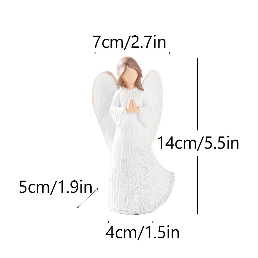 Blessing Angel Statue Ornament Guardian of Hope, Warmhearted Home Accent Amen Artisan