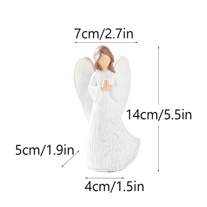 Blessing Angel Statue Ornament Guardian of Hope, Warmhearted Home Accent Amen Artisan