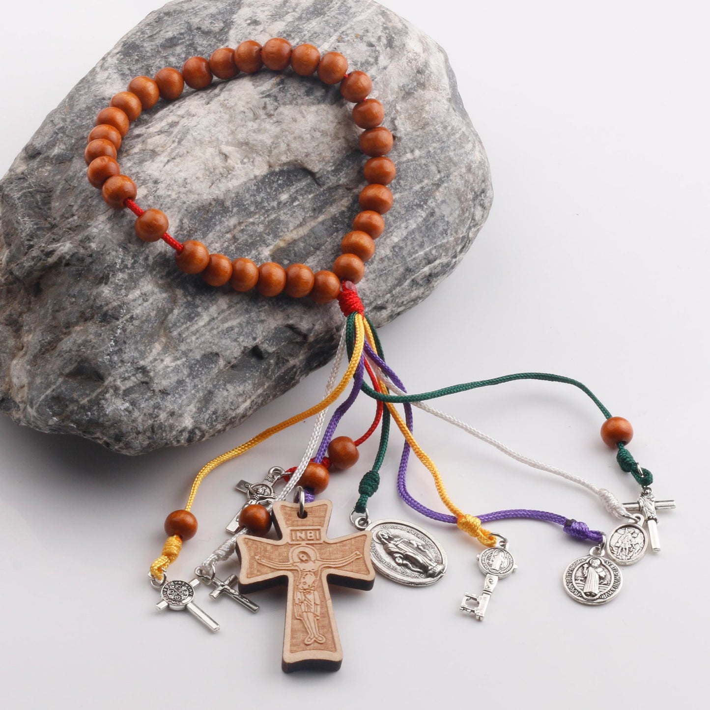 Handwoven Beaded Cord with Charms | Personalized Faith Jewelry, Wearable Blessing Amen Artisan