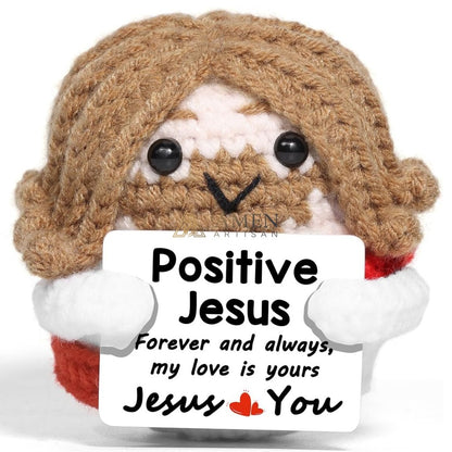 Handmade Positive Jesus Crochet Doll Amen Artisan