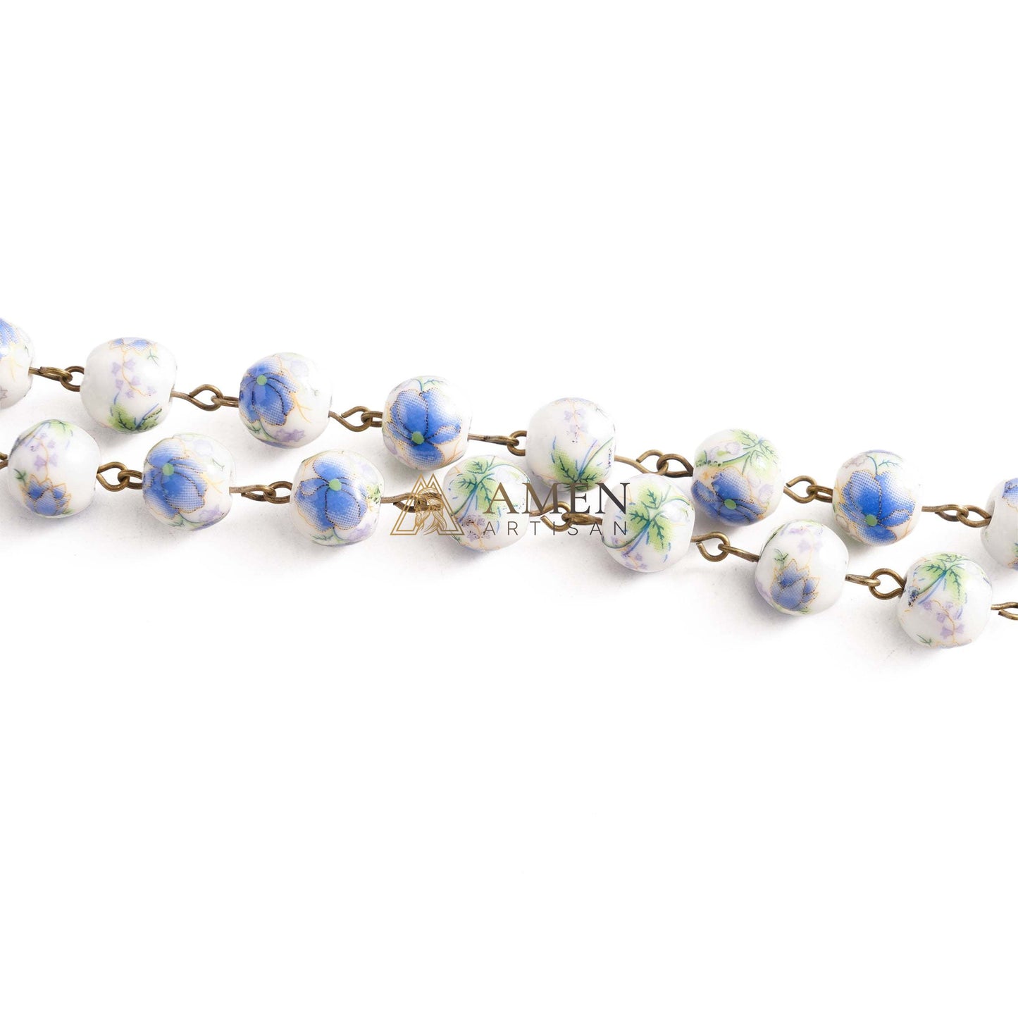 Flowers and Plants Ceramic Rosary Amen Artisan