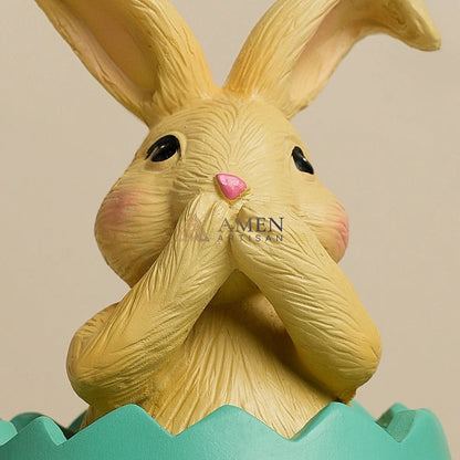 Easter Bunny Egg Statue Amen Artisan