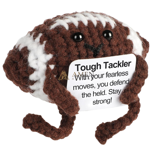 Hand-Knit Positive Football Plush Doll